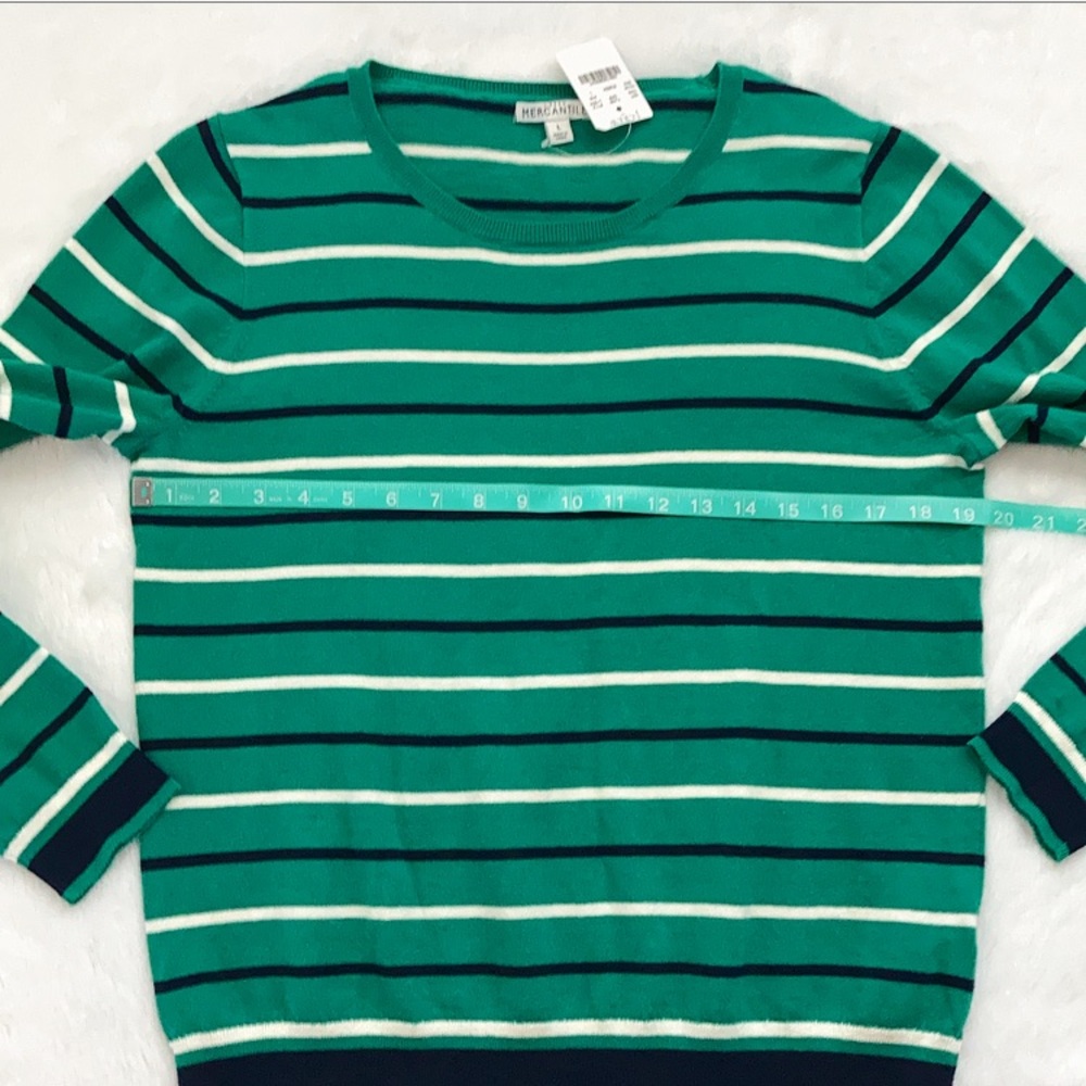 Nwt J. Crew Green Peyton Mixed-Stripe Sweater - image 2